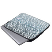 Wild Blue Zebra Print Ombre Laptopschutzhülle (Vorne Knopf)