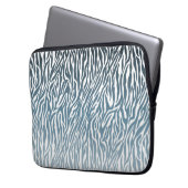 Wild Blue Zebra Print Ombre Laptopschutzhülle (Vorderseite Links)