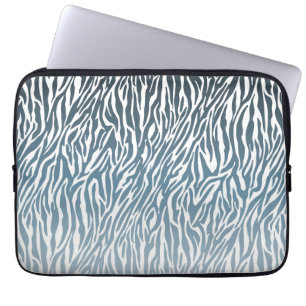 Wild Blue Zebra Print Ombre Laptopschutzhülle