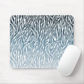 Wild Blue Zebra Print Ombre Mousepad (Mit Mouse)