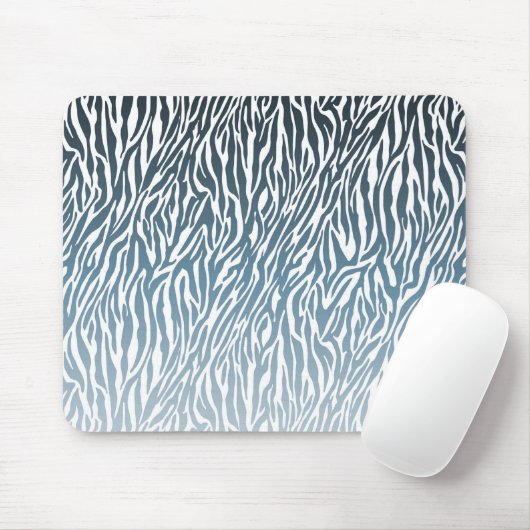 Wild Blue Zebra Print Ombre Mousepad (Mit Mouse)