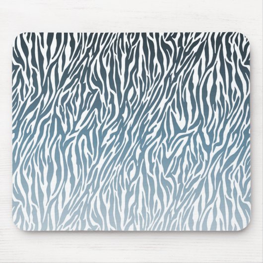 Wild Blue Zebra Print Ombre Mousepad (Vorne)
