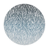 Wild Blue Zebra Print Ombre Schneidebrett (Vorderseite)