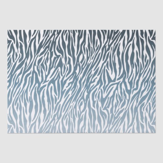 Wild Blue Zebra Print Ombre Seidenpapier (Vorderseite)