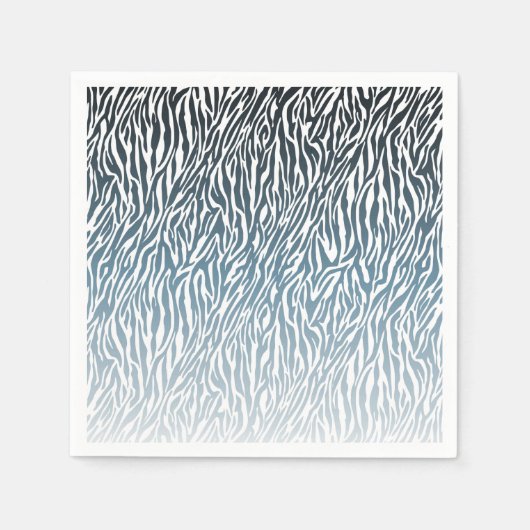 Wild Blue Zebra Print Ombre Serviette (Vorderseite)