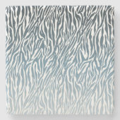 Wild Blue Zebra Print Ombre Steinuntersetzer (Vorderseite)