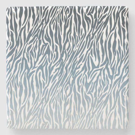 Wild Blue Zebra Print Ombre Steinuntersetzer (Vorderseite)