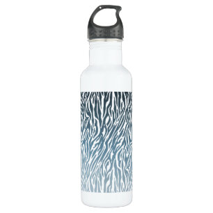 Wild Blue Zebra Print Ombre Trinkflasche