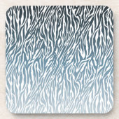 Wild Blue Zebra Print Ombre Untersetzer (Vorderseite)