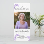 Wild Bluebell Feier der Lebensfotokarte Einladung (Stehend Vorderseite)