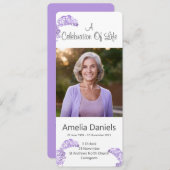 Wild Bluebell Feier der Lebensfotokarte Einladung (Vorne/Hinten)