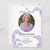 Wild Bluebell in liebevoller Gedächtnisbegräbniska Einladung (Vorderseite)