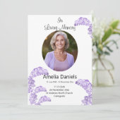 Wild Bluebell in liebevoller Gedächtnisbegräbniska Einladung (Stehend Vorderseite)