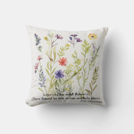 Wild Blume bearbeitbare Zitat von Ralph Waldo Emer Kissen