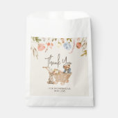 Wild Blume Boho Teddy Bear Babydusche Vielen Dank Geschenktütchen (Vorderseite)