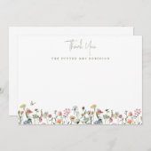 Wild Blume Brautparty Future Frau Personalisiert Dankeskarte (Vorne/Hinten)