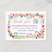 Wild Blume Drehbuch-Orderlogo danke qr Visitenkarte (Vorderseite)