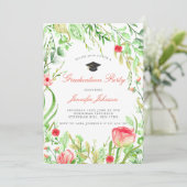 Wild Blume Garden Graduation Party Einladung (Stehend Vorderseite)