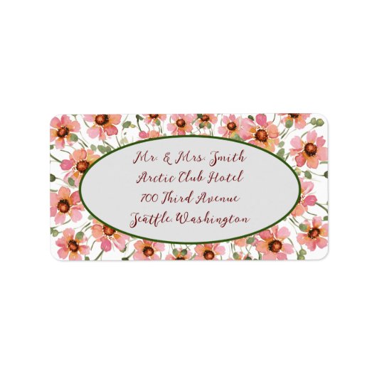 Wild Blume Label Adressaufkleber (Vorne)