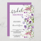 WILD-BLUME LILA FLORALMEADOW-WASSERFARBE EINLADUNG (Vorne/Hinten)