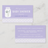 Wild Blume Mason Jar & Lace Baby Shower Ticket Begleitkarte (Vorne/Hinten)
