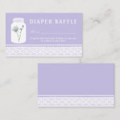 Wild Blume Mason Jar & Lace Diaper Raffle Ticket Begleitkarte (Vorne/Hinten)