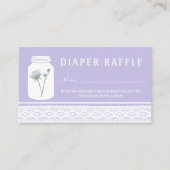 Wild Blume Mason Jar & Lace Diaper Raffle Ticket Begleitkarte (Vorderseite)