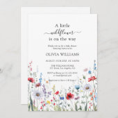 Wild Blume Meadow Baby Shower Einladung (Vorne/Hinten)