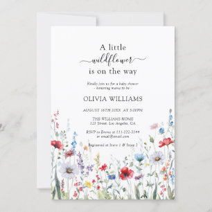 Wild Blume Meadow Baby Shower Einladung
