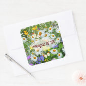 Wild Blume Meadow Denken Sie an Sie Quadratischer Aufkleber (Umschlag)