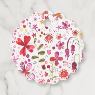 Wild Blume Meadow Watercolor Gefälte Tags Geschenkanhänger