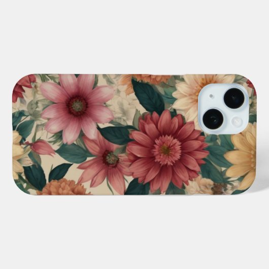 WILD BLUME PATTERN Case-Mate iPhone HÜLLE (Rückseite (Horizontal))