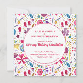 Wild Blume Watercolor Wedding Abend Empfang Einladung (Vorderseite)