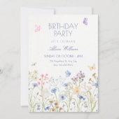 Wild-Blumen-Geburtstag Einladung (Vorderseite)