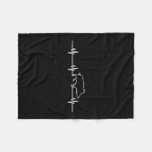Wild Boar Heartbeat Ekg Hog Hunter Hunt Hunting Fleecedecke (Vorderseite (Horizontal))