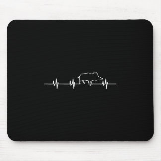 Wild Boar Heartbeat Ekg Hog Hunter Hunt Hunting Mousepad
