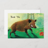 Wild-Boar-Illustration Dankeskarte (Vorne/Hinten)