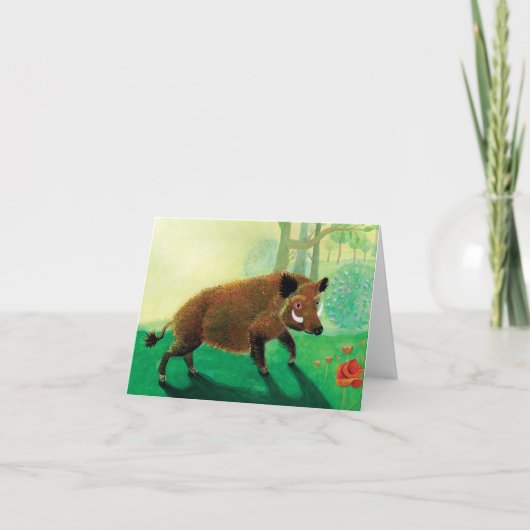 Wild-Boar-Illustration Karte (Vorderseite)
