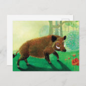 Wild-Boar-Illustration Postkarte (Vorne/Hinten)