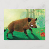 Wild-Boar-Illustration Postkarte (Vorderseite)