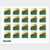Wild-Boar-Illustration Quadratischer Aufkleber (Blatt)