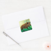 Wild-Boar-Illustration Quadratischer Aufkleber (Umschlag)
