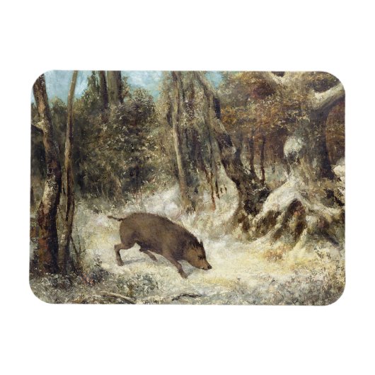Wild Boar in the Snow, signed as Krümmet Magnet (Horizontal)
