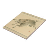 Wild Boar (japanische Kunst) (von Kono Bairei) Fliese (Seite)