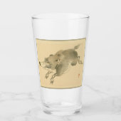 Wild Boar (japanische Kunst) (von Kono Bairei) Glas (Vorderseite)
