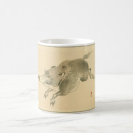 Wild Boar (japanische Kunst) (von Kono Bairei) Kaffeetasse