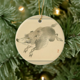 Wild Boar (japanische Kunst) (von Kono Bairei) Keramik Ornament
