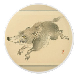Wild Boar (japanische Kunst) (von Kono Bairei) Keramikknauf
