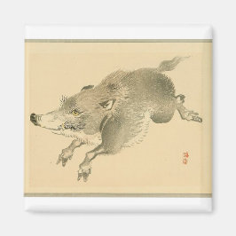 Wild Boar (japanische Kunst) (von Kono Bairei) Magnet