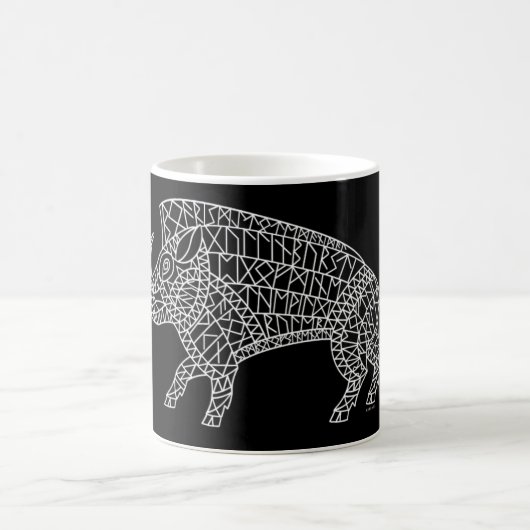 Wild Boar mit Runen Kaffeetasse (Mittel)